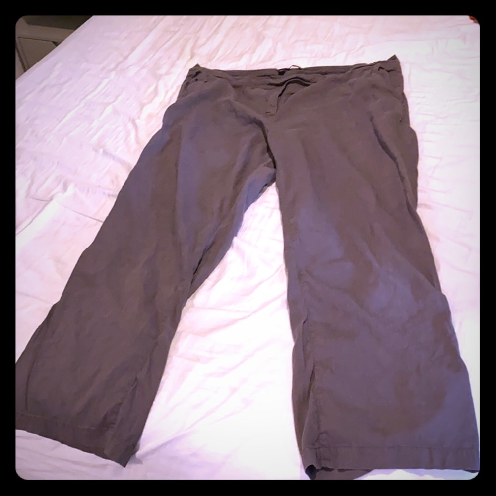 Eileen Fisher grey wide leg trousers/pants